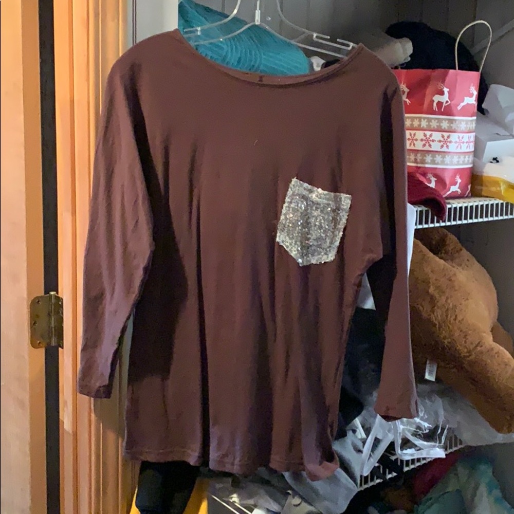 Brown long sleeve top